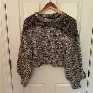 American Eagle Outfitters Women's Sweater - Black and Cream